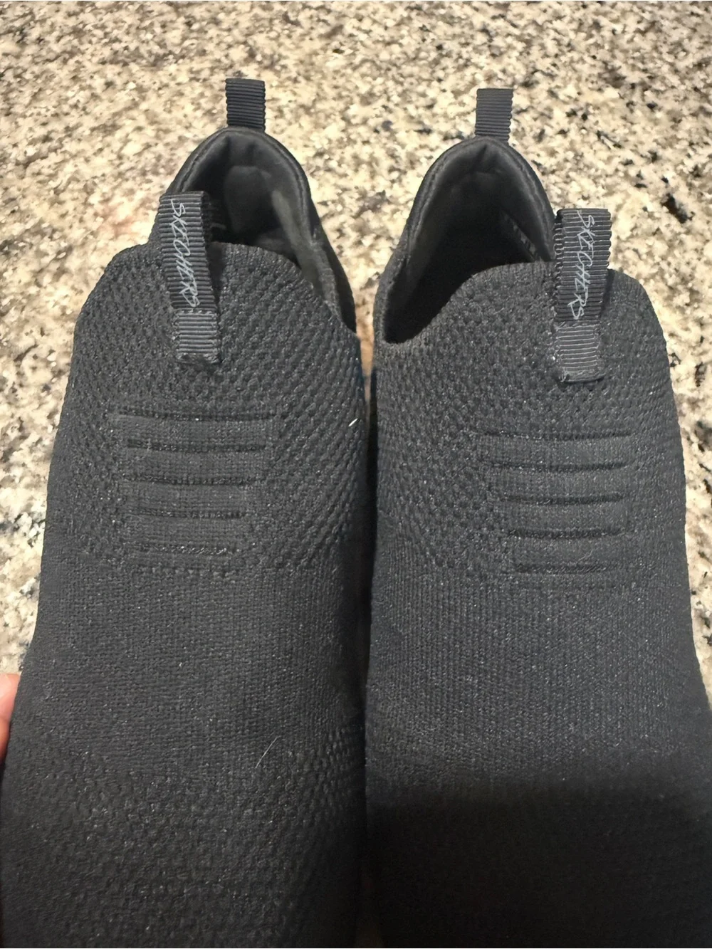 Skechers Men's All-Black Slip-On Knit Sneakers